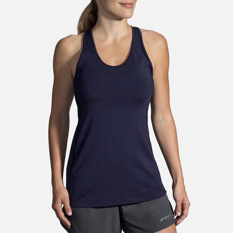 Brooks Women's PICK-UP Running Tank Top - Blue - Canada (KOHPT-3410)